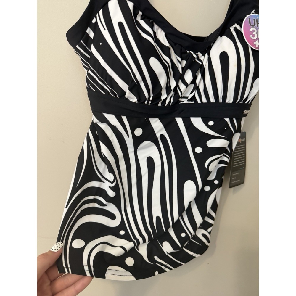 NWT ZeroXposur Women's Tankini Swim Top LIQUORICE Size 12 Swim Summer Pool Beach - Picture 6 of 16